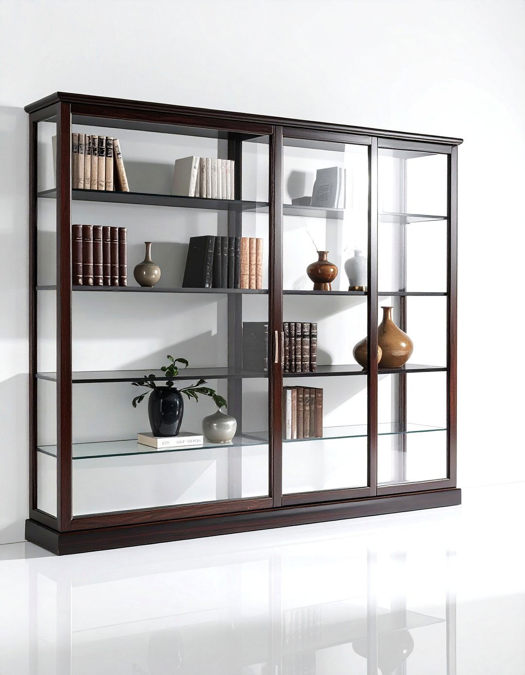 Glass front bookcase - 30 book decor ideas_1