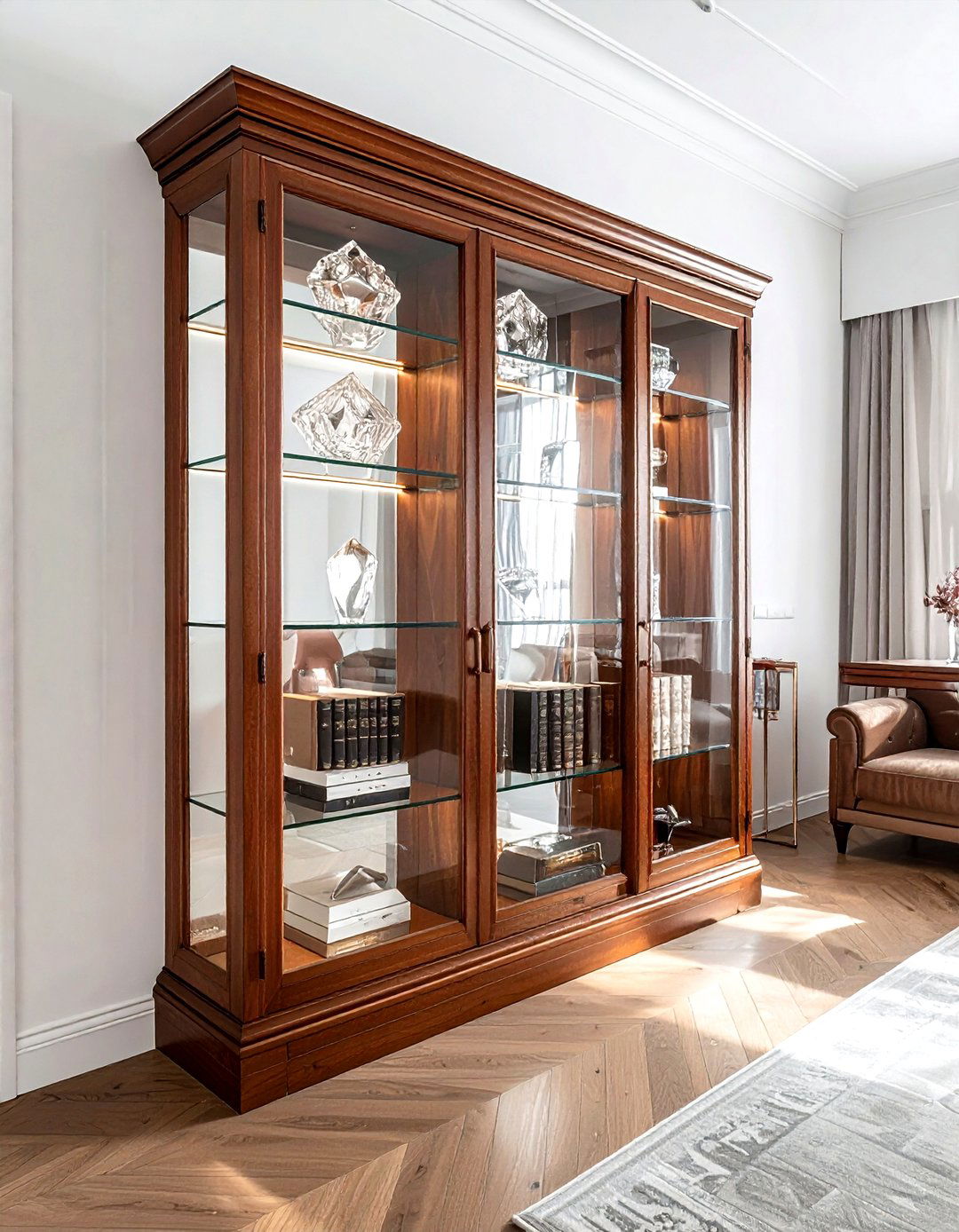 Glass front bookcase - 30 built-in bookcase ideas