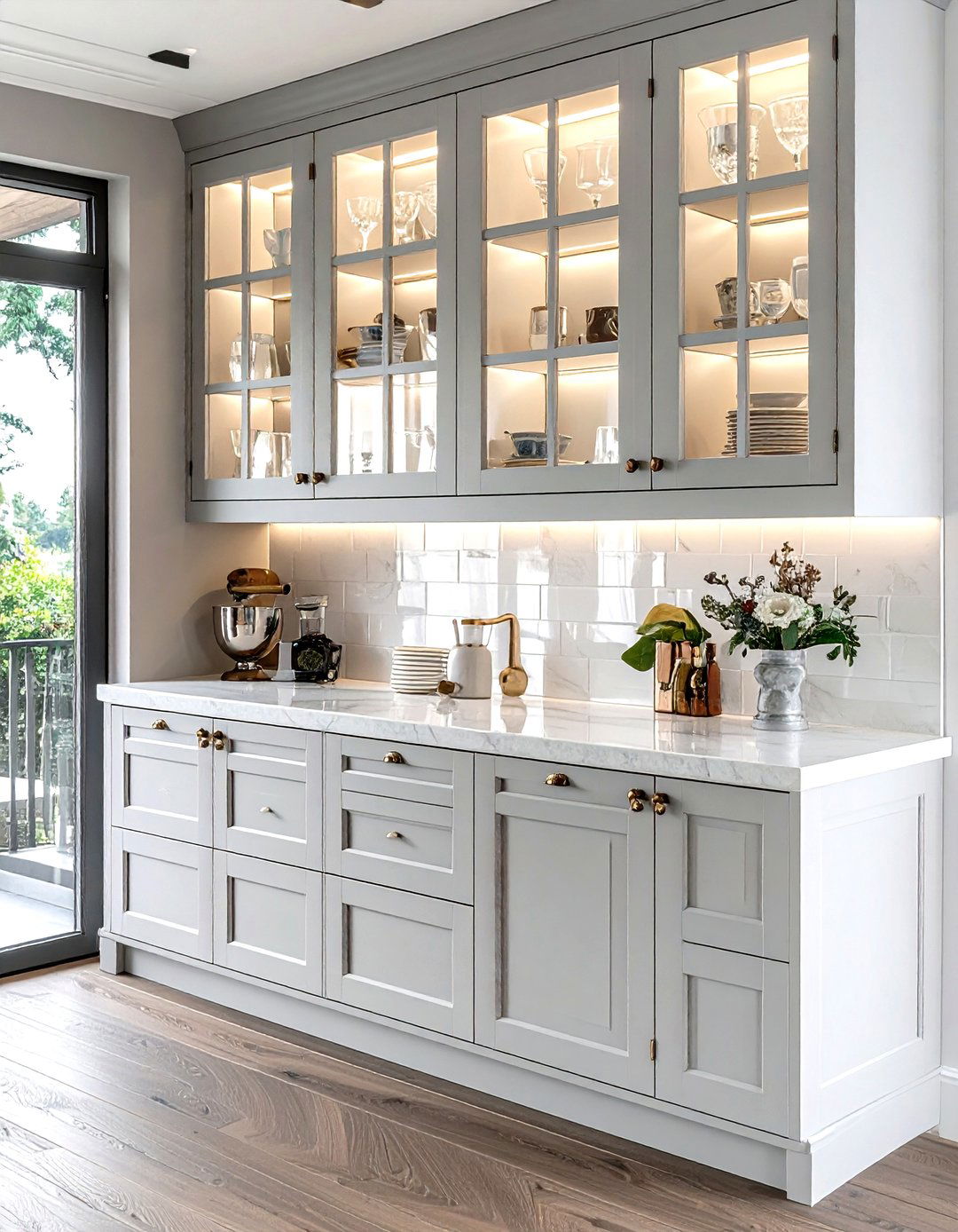 Glass front cabinet - 30 Georgian kitchen ideas