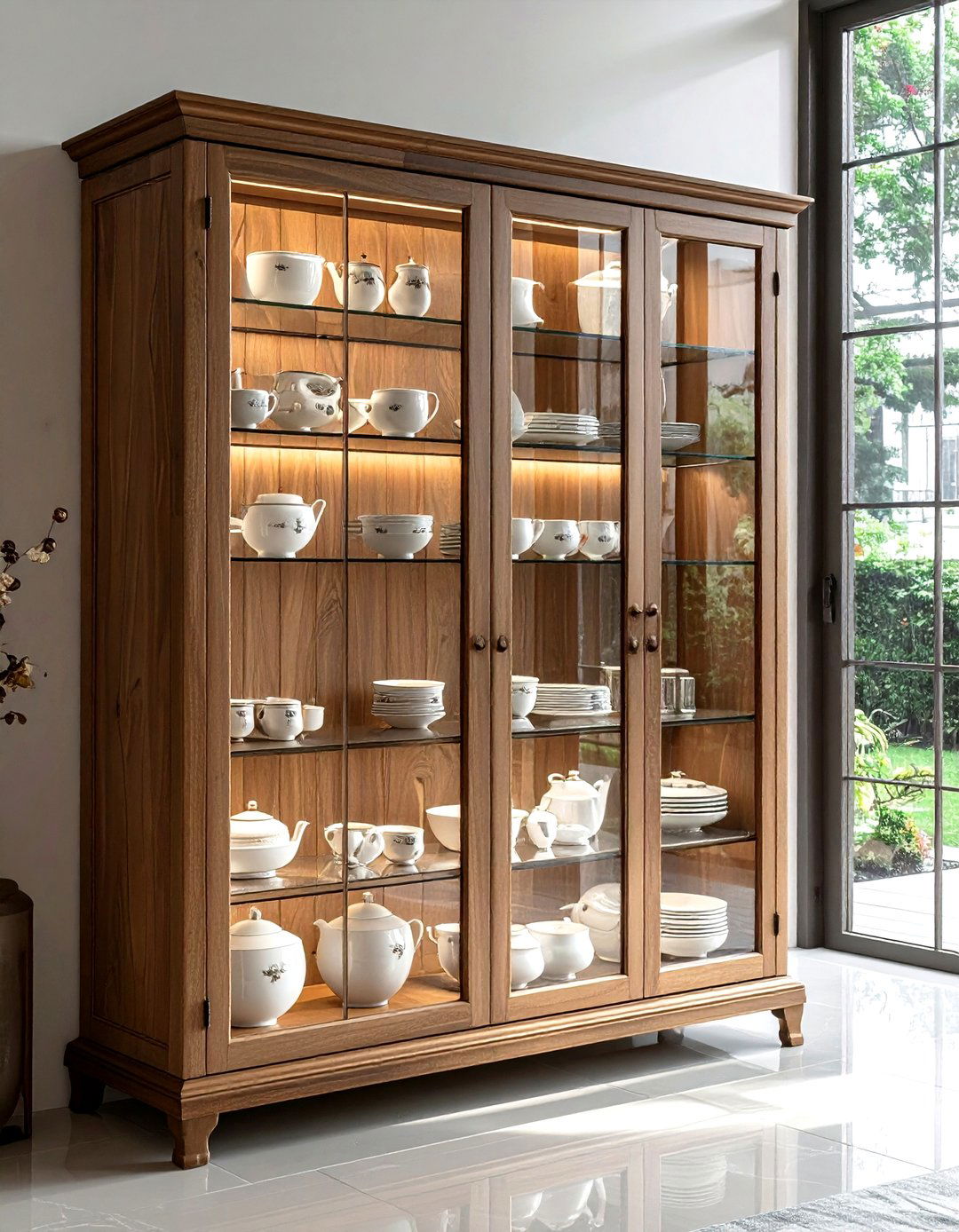 Glass front cabinet - 30 long-lasting kitchen ideas