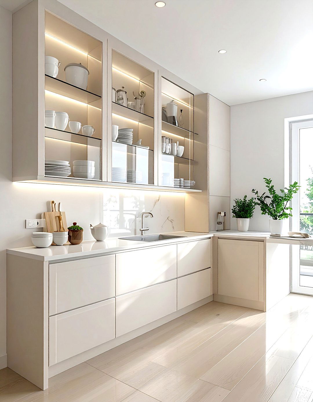 Glass front cabinets - 30 inspiring kitchen ideas