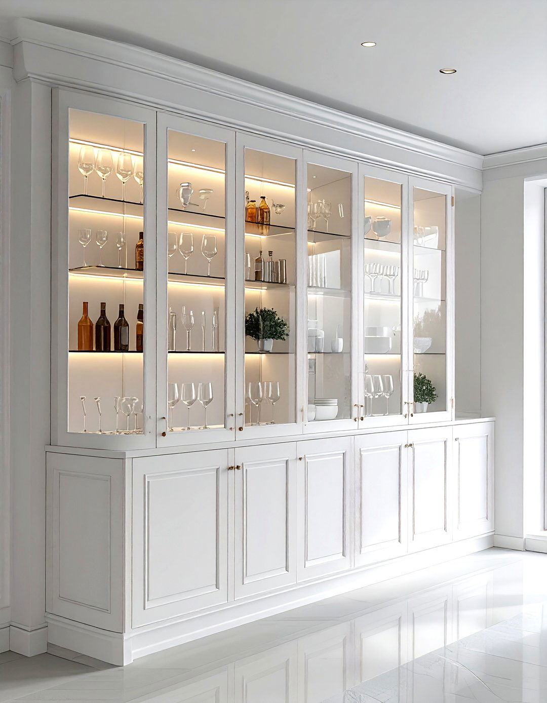 Glass front cabinets - 30 condo kitchen ideas