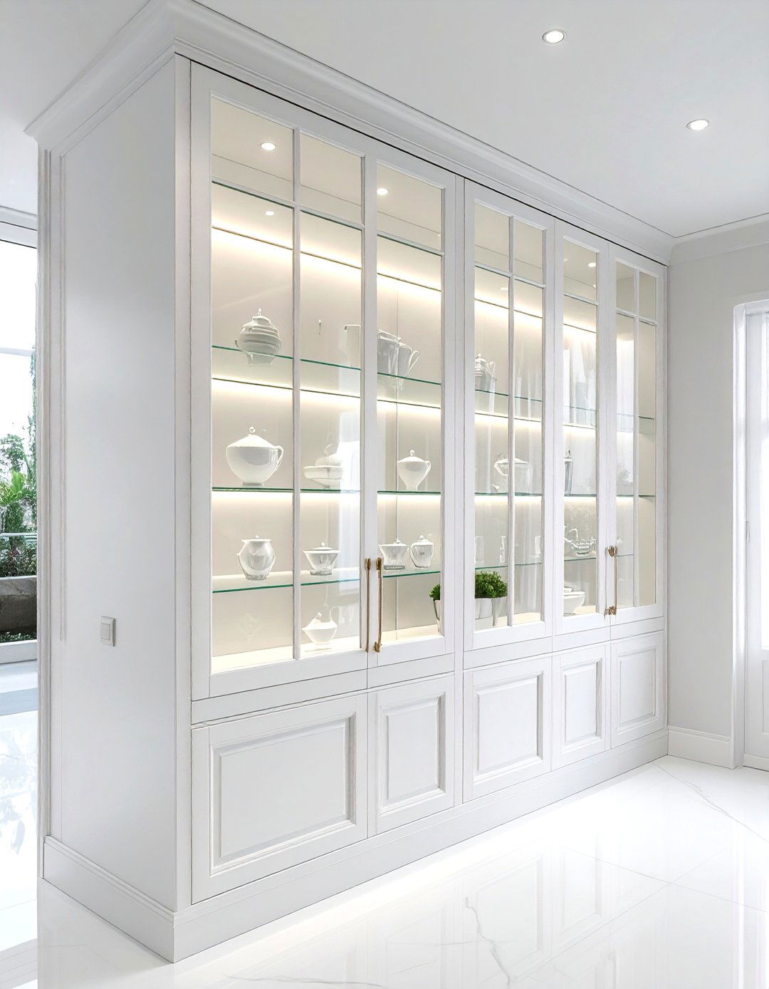 Glass front cabinets - 30 DIY kitchen ideas