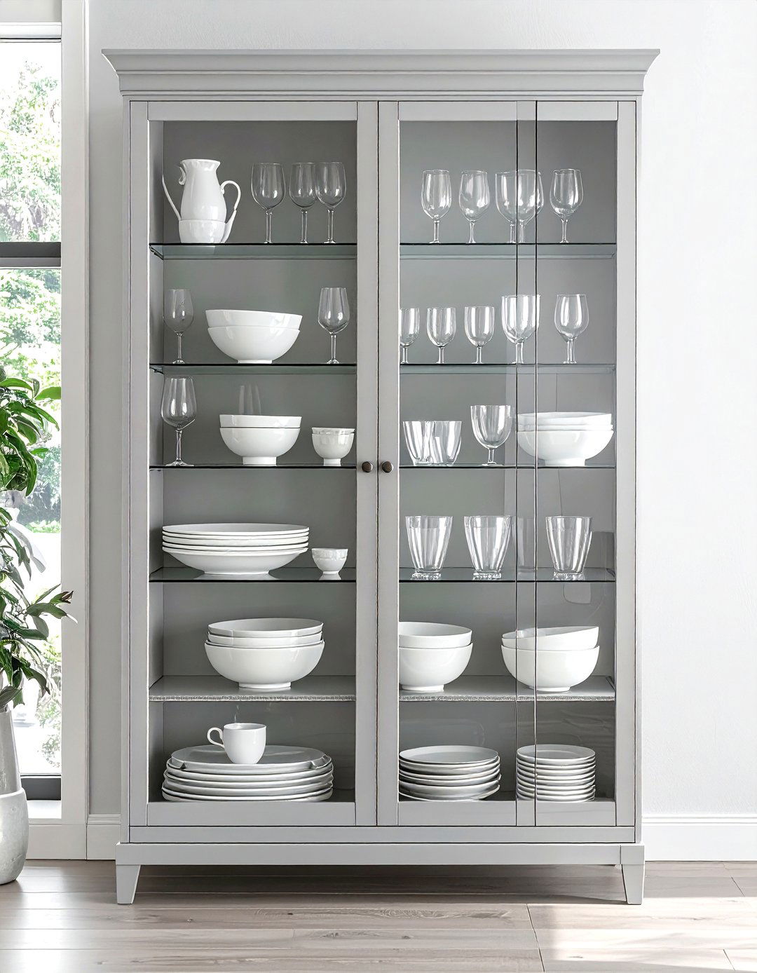 Glass front dining cabinet - 30 organized dining room ideas