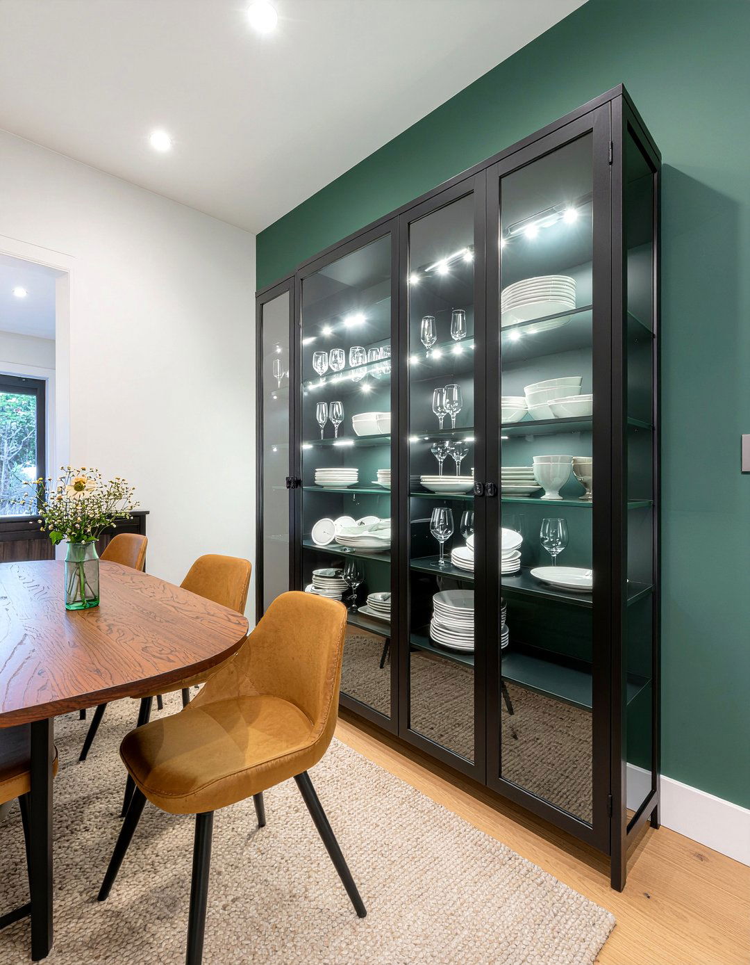 Glass front dining room cabinets - 30 dining room built-in cabinet ideas