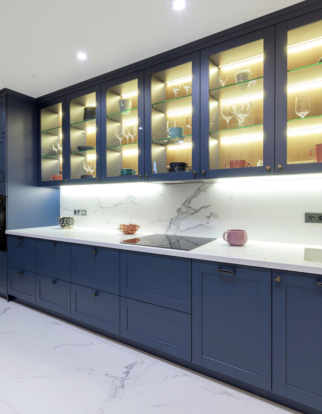 Glass front kitchen cabinets - 30 kitchen display ideas