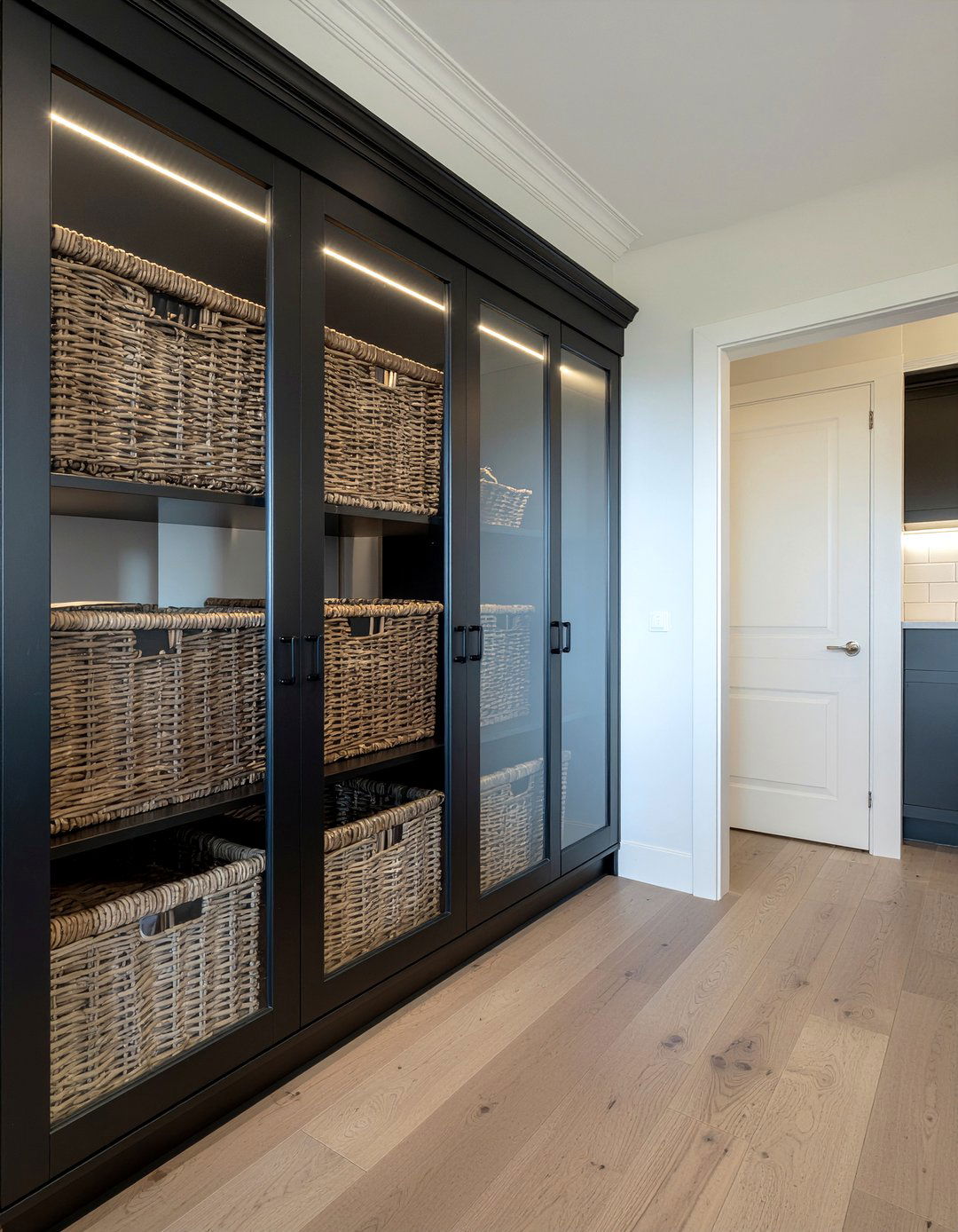 Glass front pantry doors - 30 kitchen door ideas