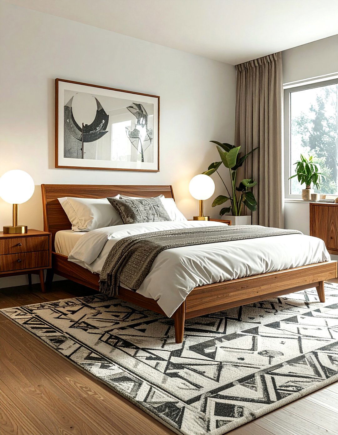 Glass globe bedside lamps - 30 bedroom ambient lighting ideas