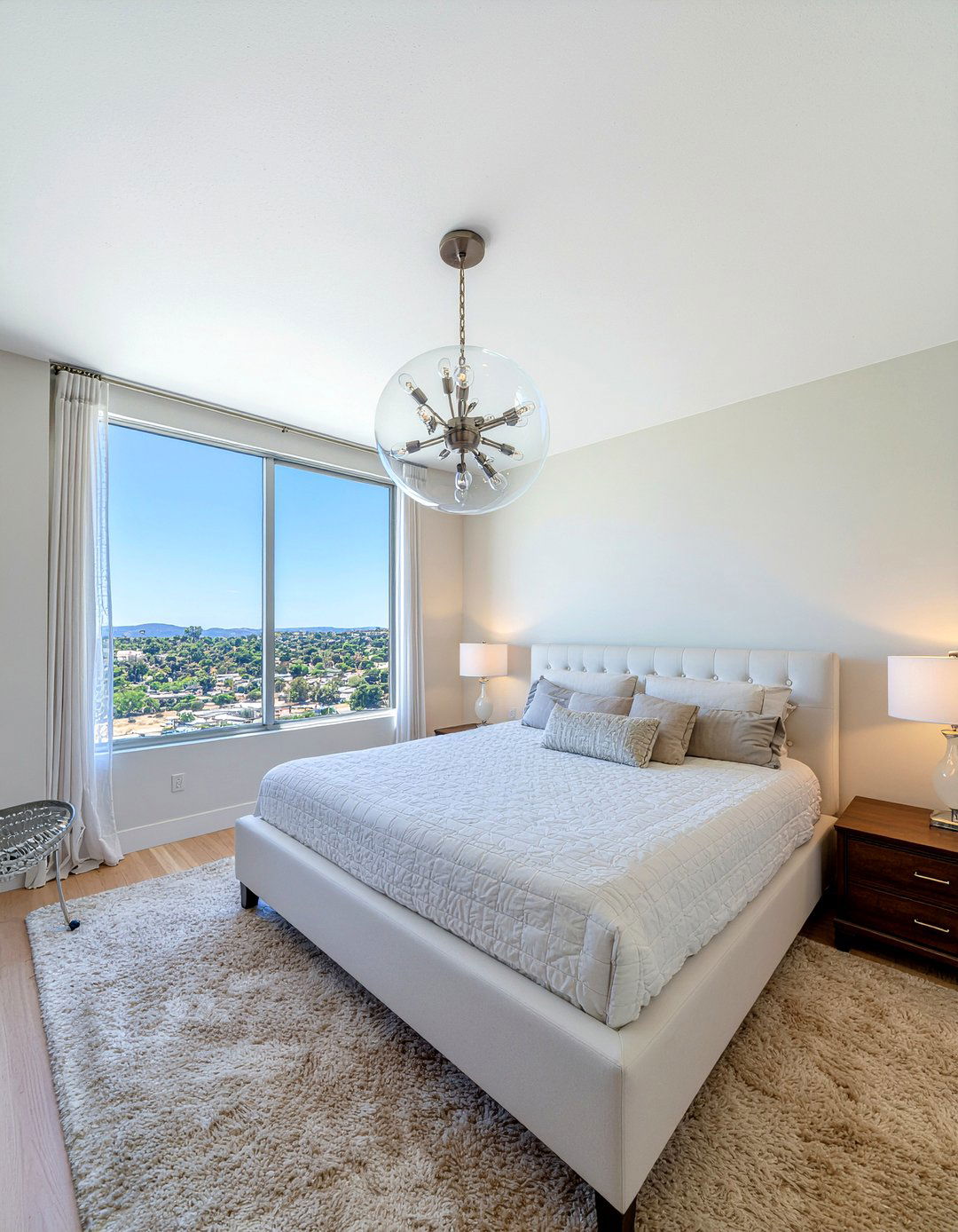 Glass globe chandelier - 30 bedroom chandeliers