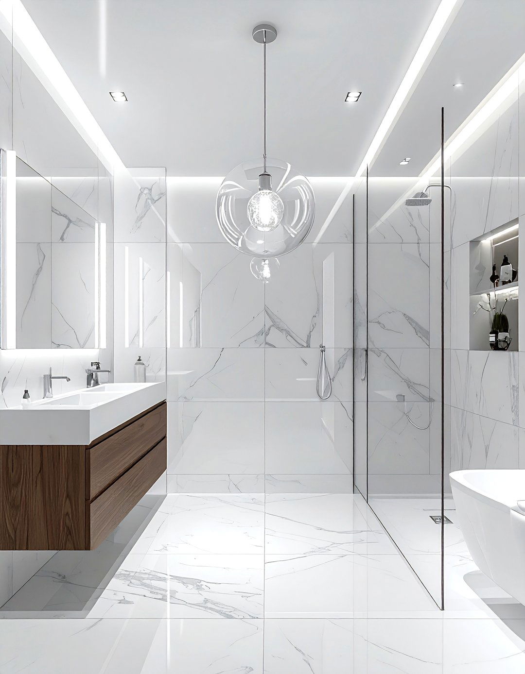 Glass globe pendant - 30 lighting decor ideas