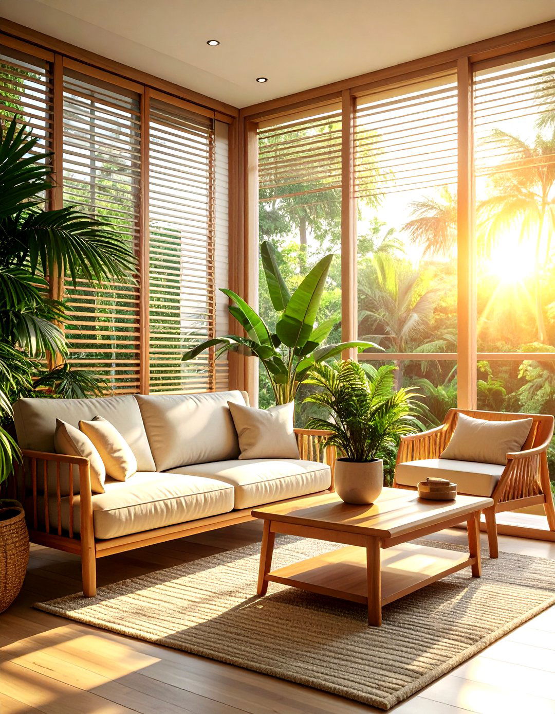 Glass jalousie window - 30 living room window design ideas