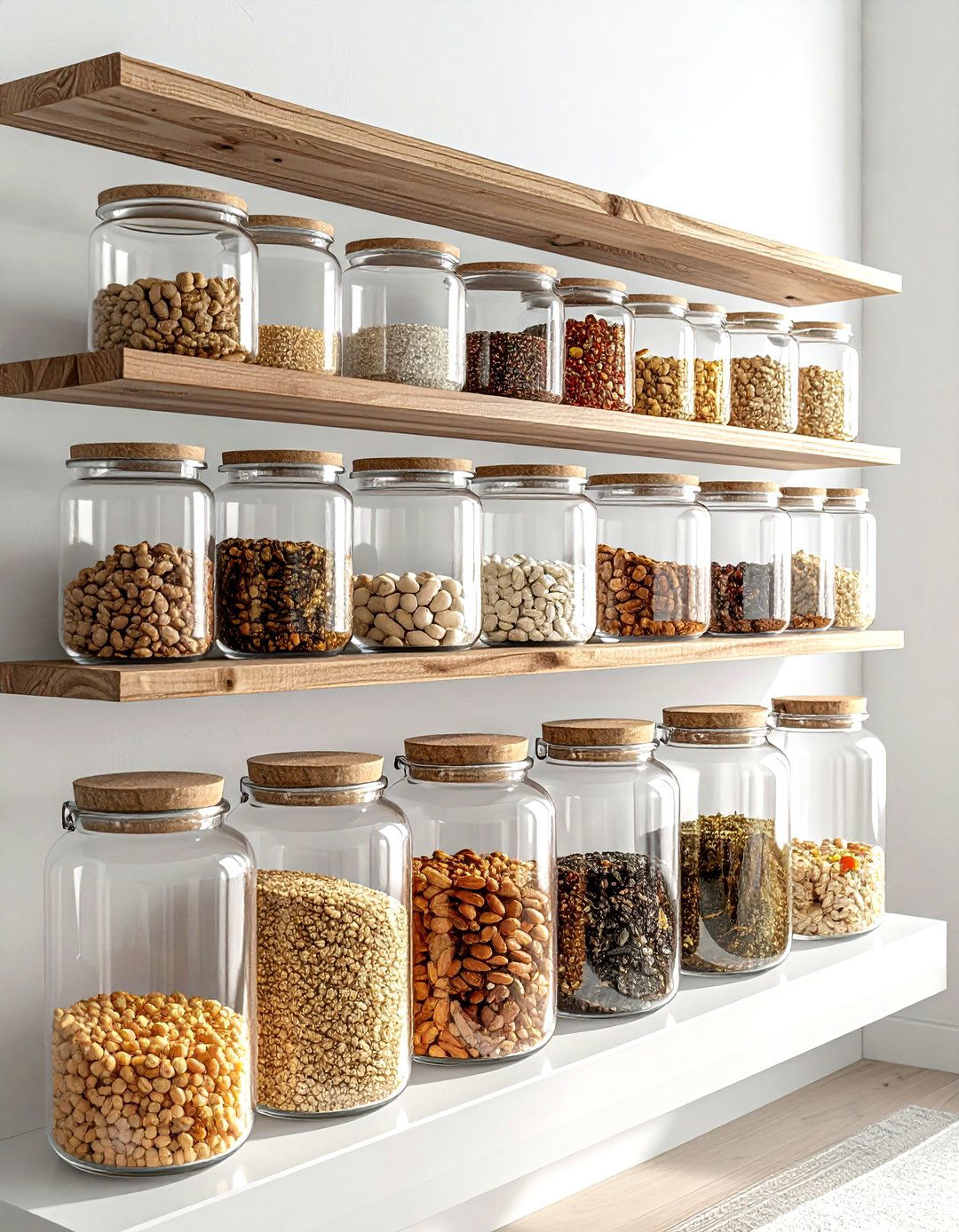 Glass jar bulk storage - 30 kitchen storage hacks