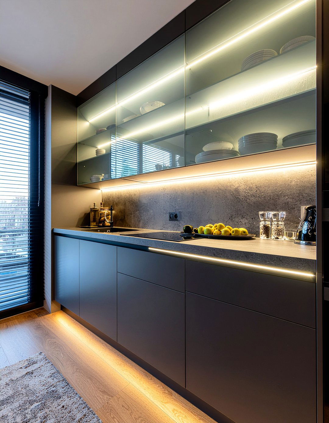 Glass kitchen shutters - 30 kitchen shutter ideas