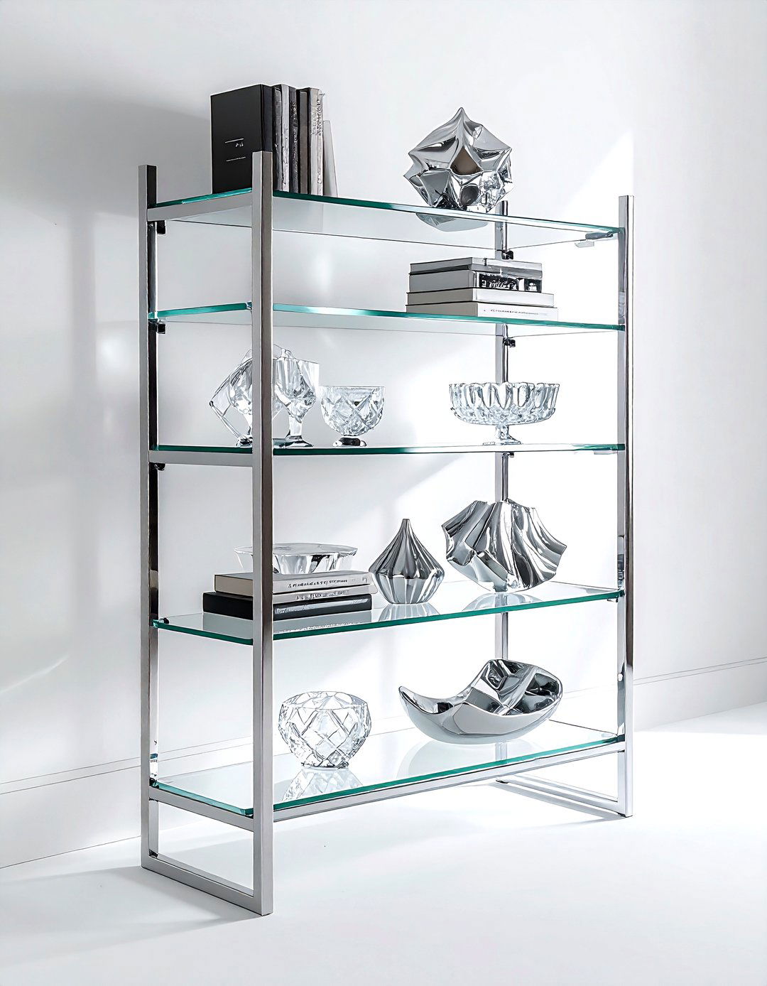 Glass ladder shelf - 30 living room ladder shelf ideas