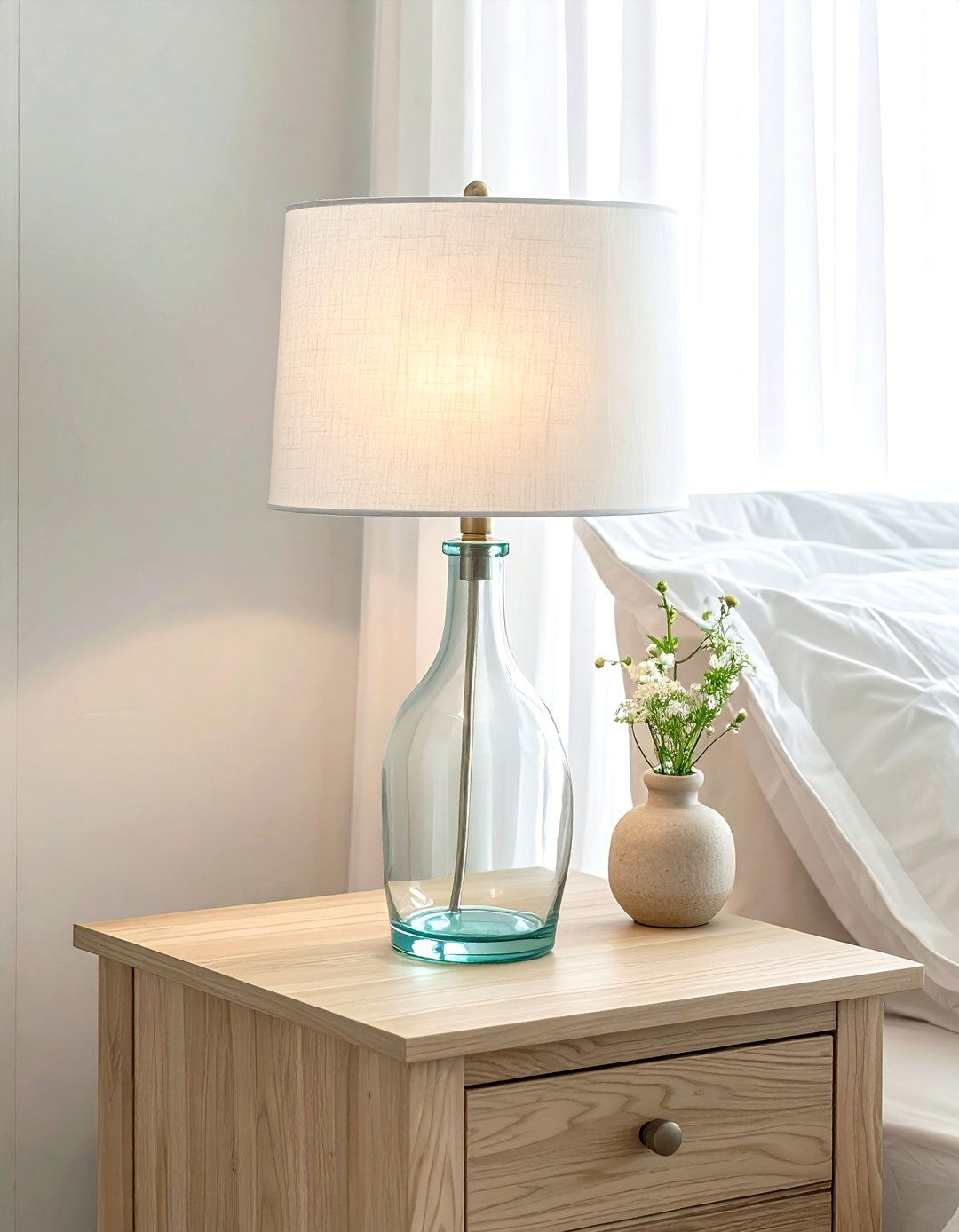 Glass lamp base - 30 coastal grandmother decor ideas