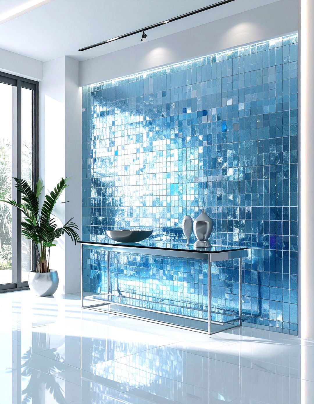 Glass mosaic wall - 30 dining room backsplash ideas