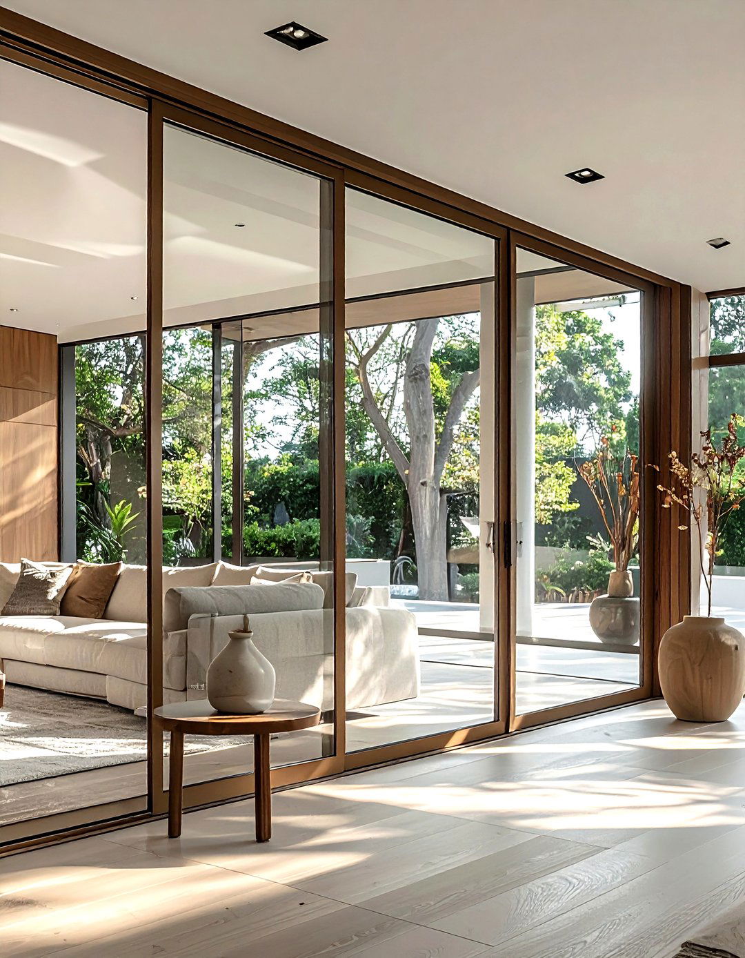 Glass pocket door - 30 living room pocket doors