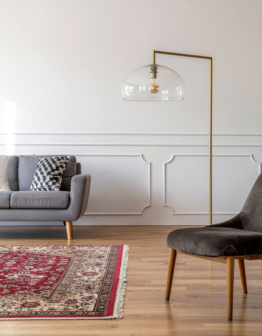 Glass shade floor lamp - 30 living room floor lamps