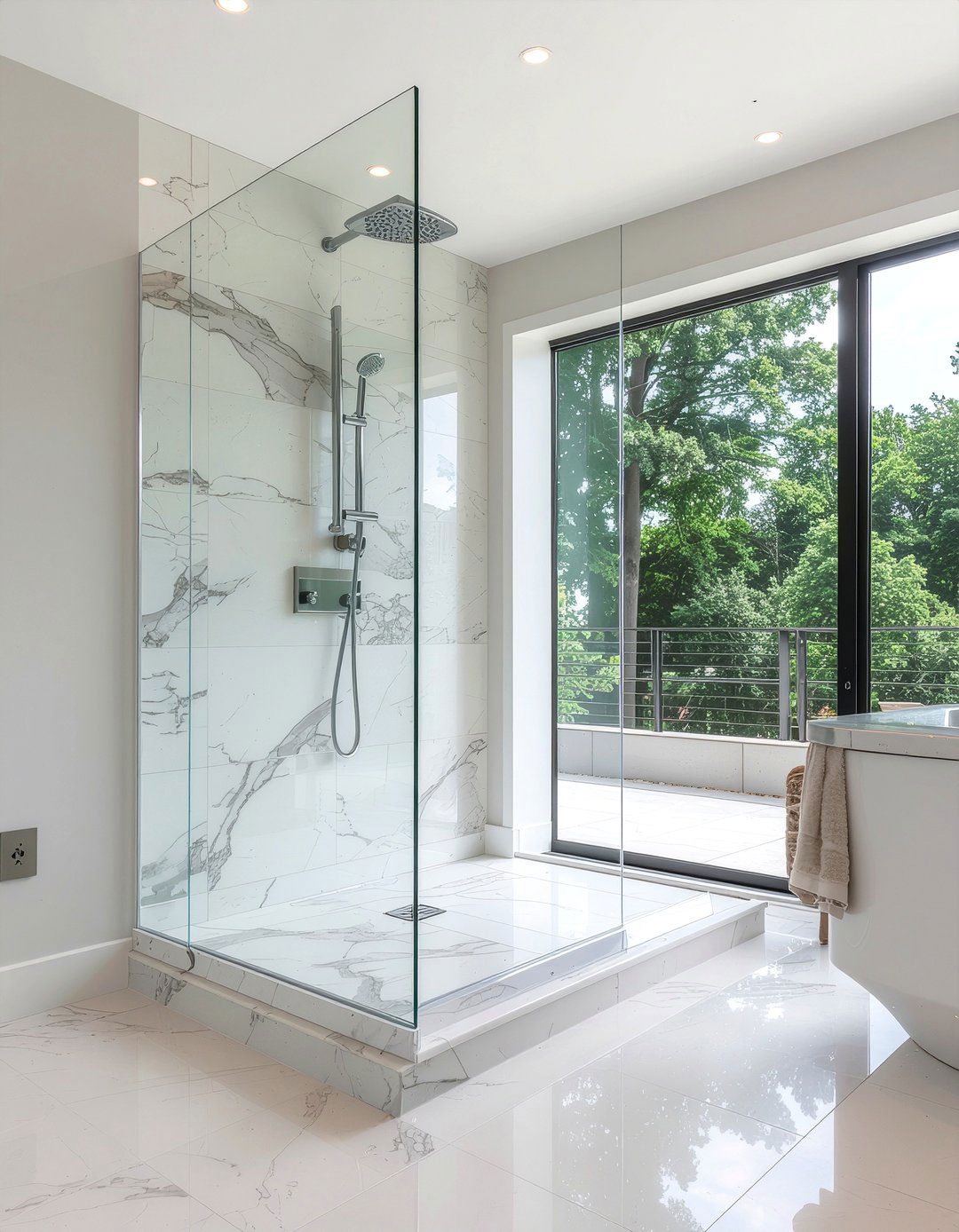 Glass shower door - 30 bathroom facelift ideas