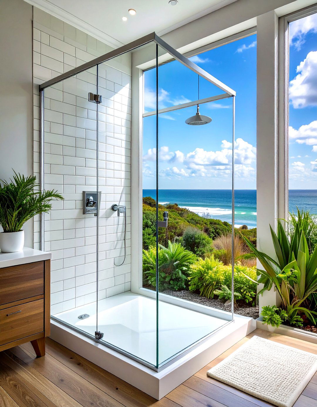 Glass shower door - 30 Cape Cod bathroom ideas