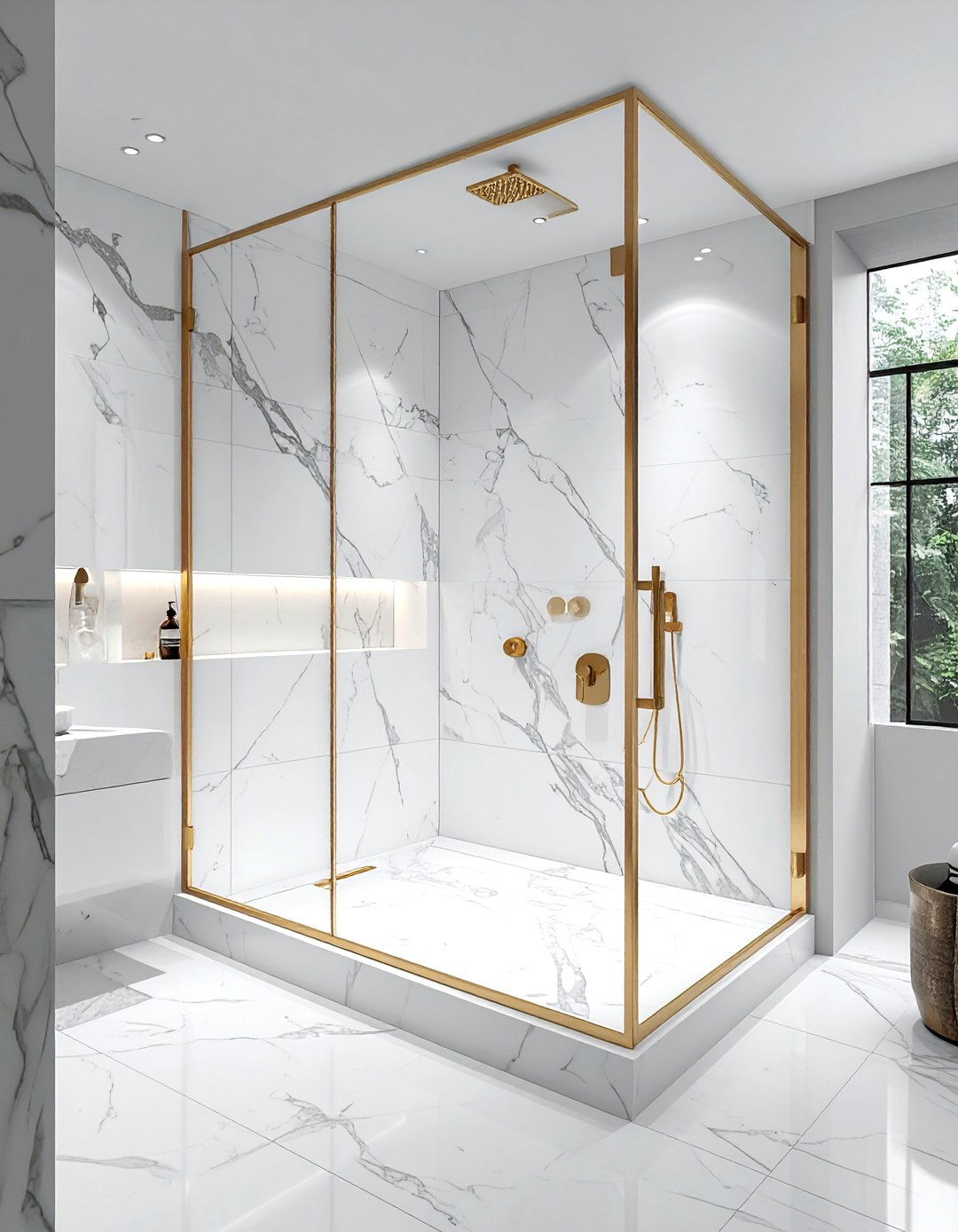 Glass shower panel - 30 tiny bathroom ideas