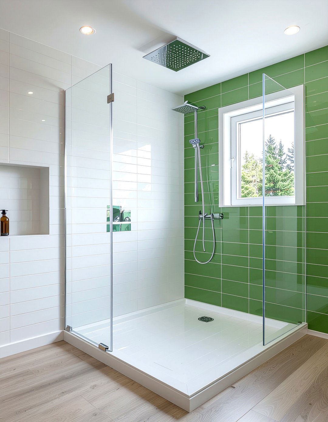 Glass shower panel - 30 bathroom proportion ideas