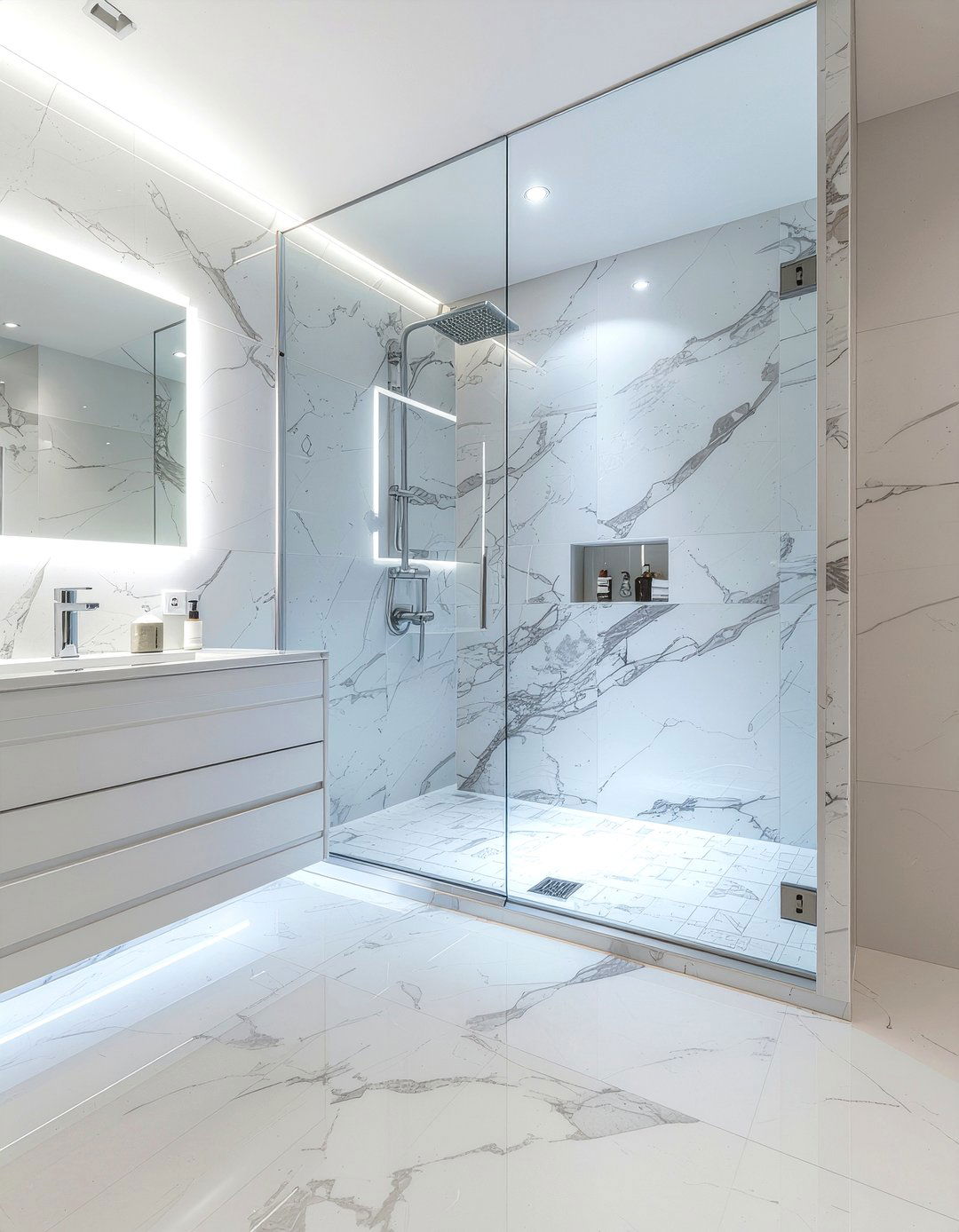 Glass shower partition - 30 bathroom expansion ideas