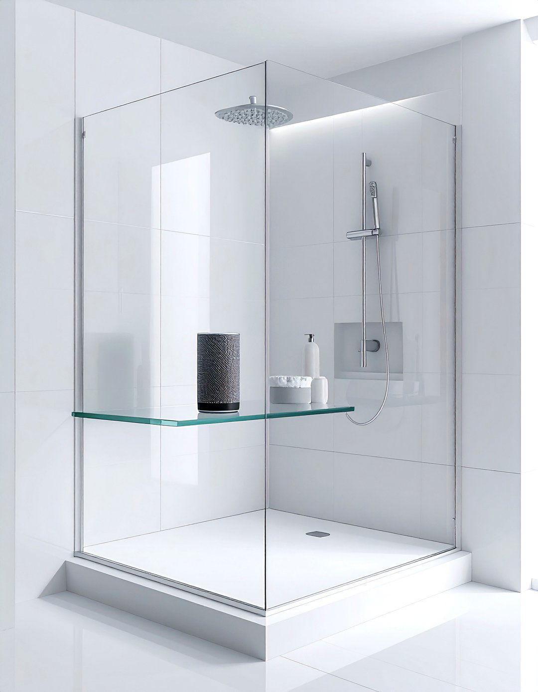 Glass shower speaker - 30 waterproof speaker bathroom ideas