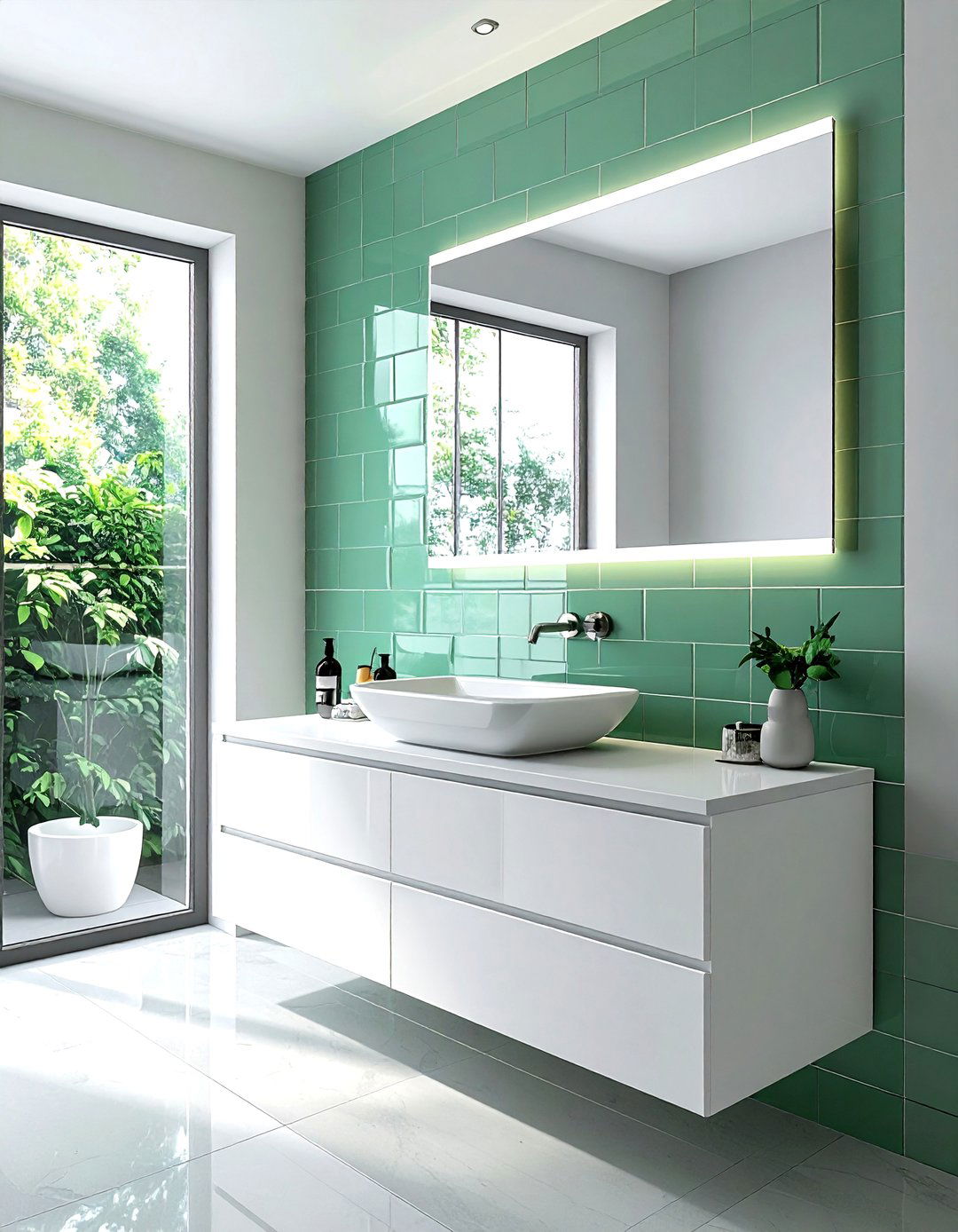 Glass subway tile bathroom backsplash - 30 subway tile bathroom ideas