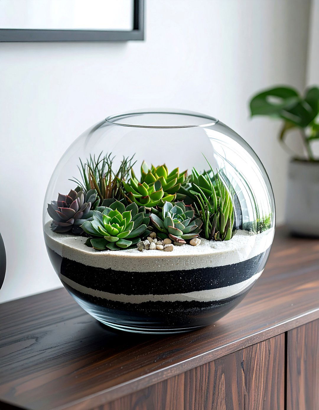 Glass succulent terrarium - 30 dining room succulent ideas