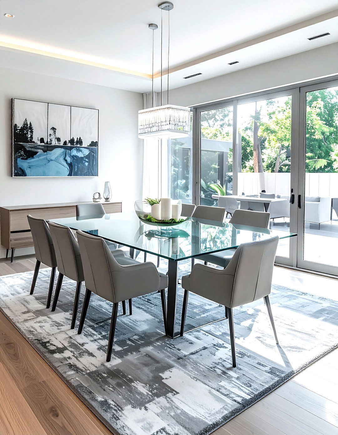 Glass table for chairs - 30 glass dining table ideas