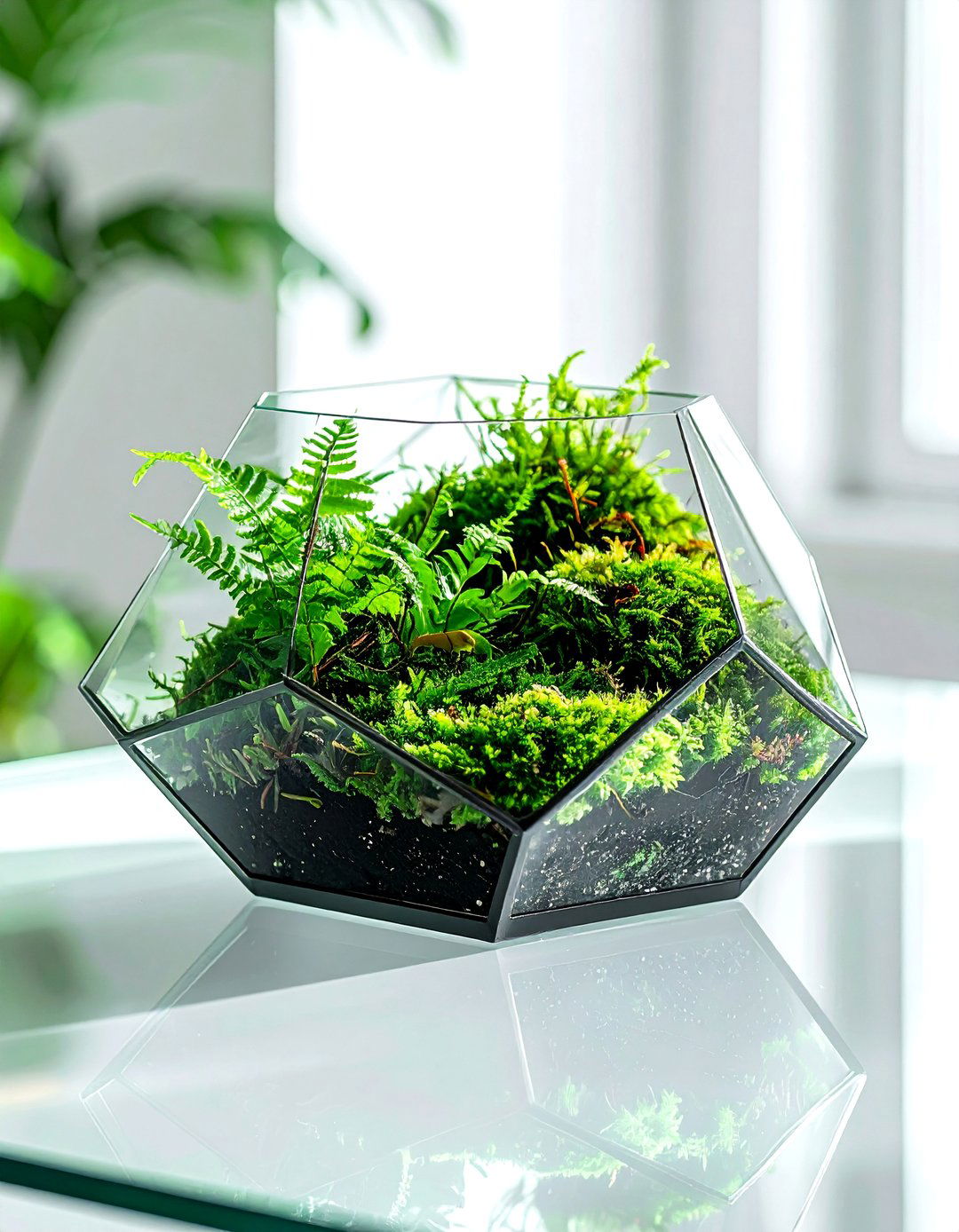 Glass terrarium centerpiece - 30 forest decor ideas