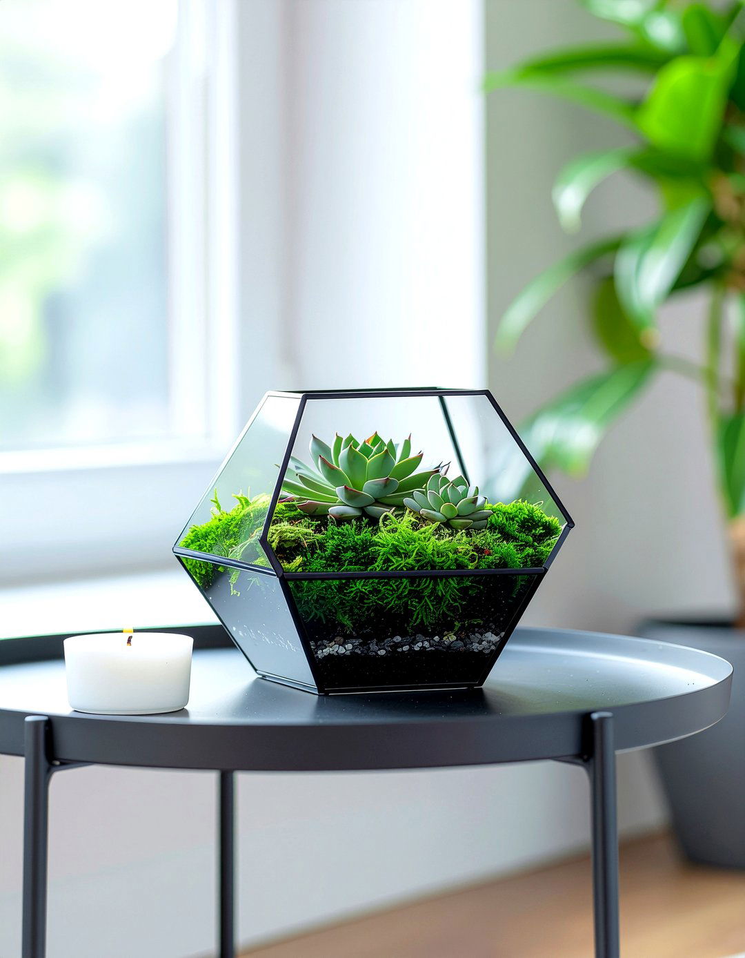Glass terrarium display - 30 end table styling ideas