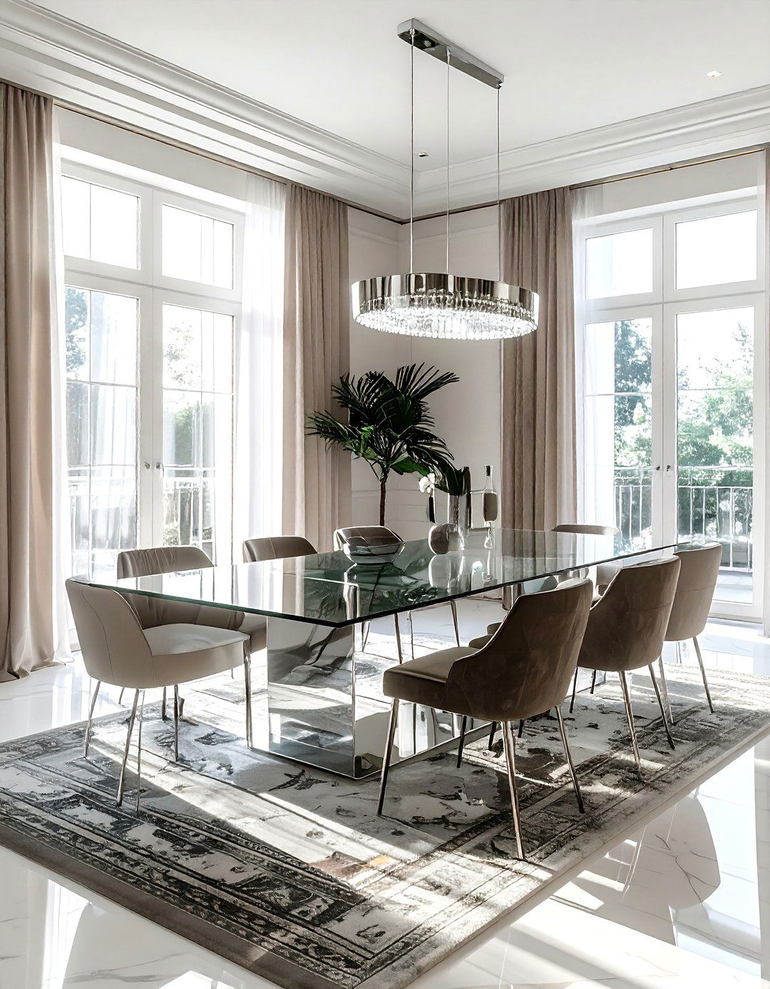 Glass top dining room - 30 palatial dining room ideas