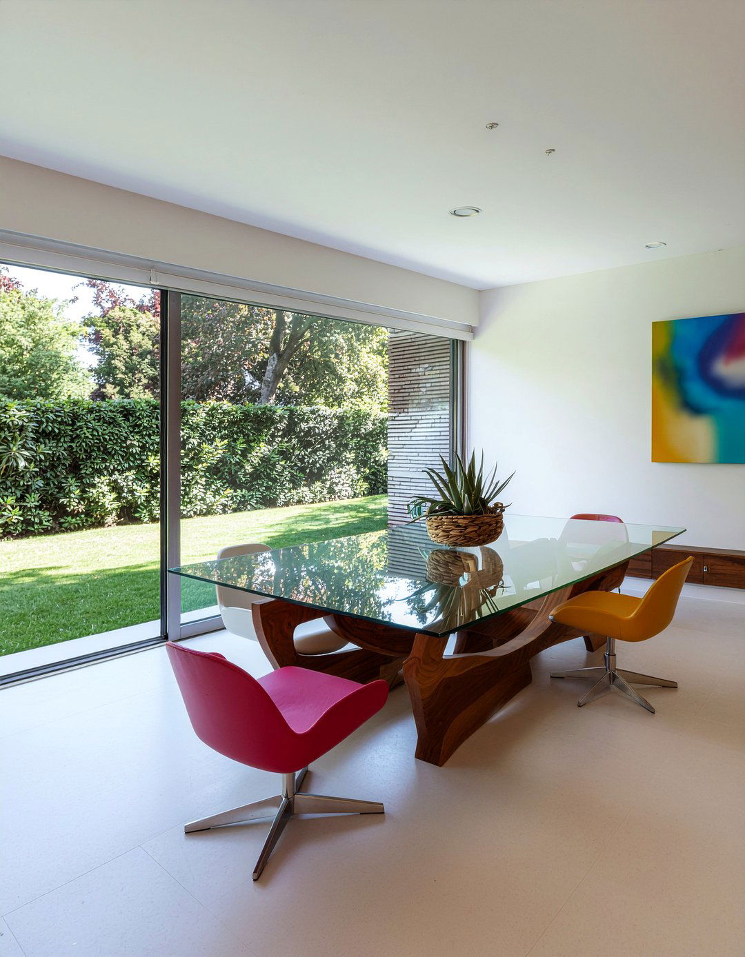 Glass top dining table - 30 dining area ideas