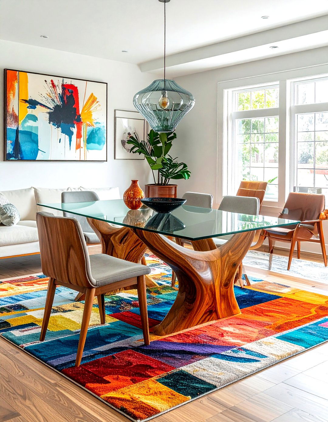 Glass top dining table - 30 mid-century modern dining room ideas