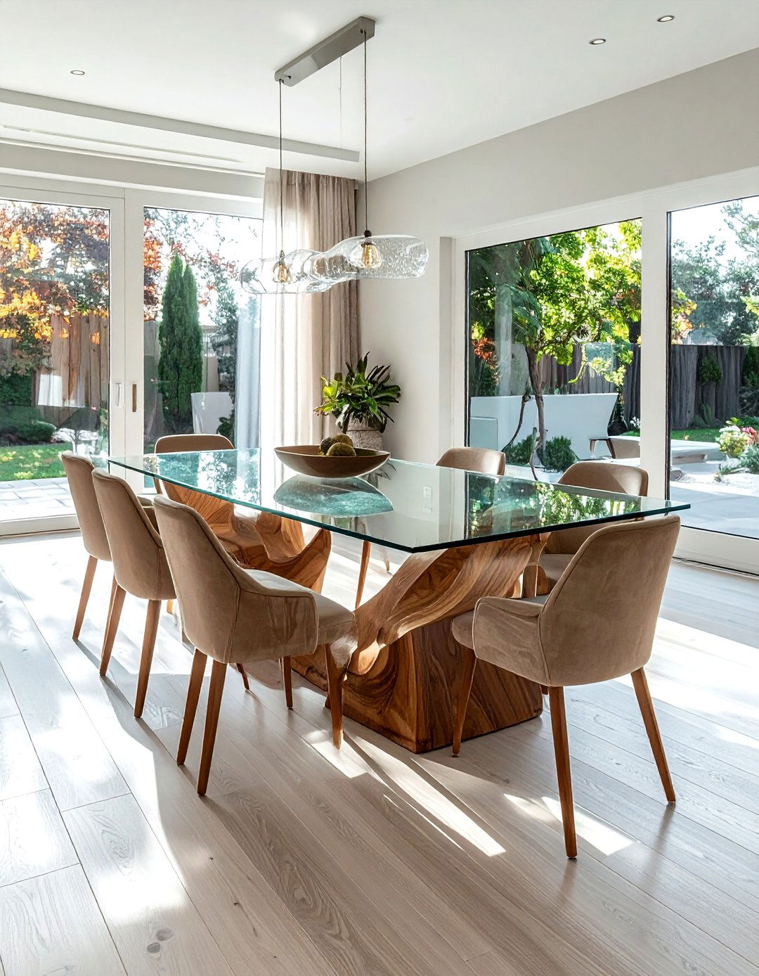 Glass top dining table - 30 transitional dining room ideas