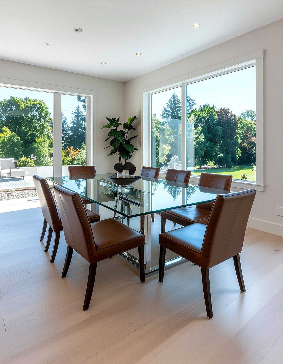 Glass top extension dining table - 30 expandable dining room ideas