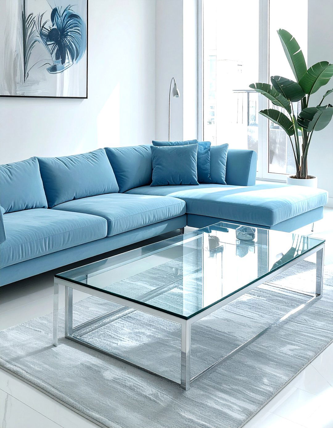 Glass top sofa table - 30 living room sofa table ideas