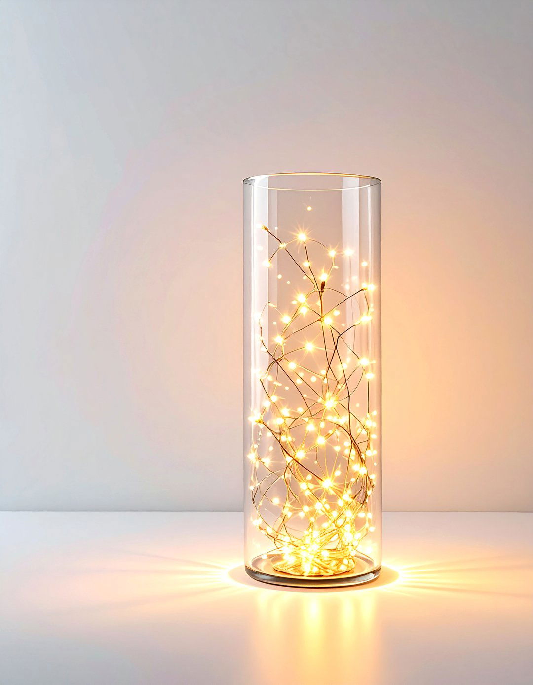 Glass vase with fairy lights - 30 glass vase ideas