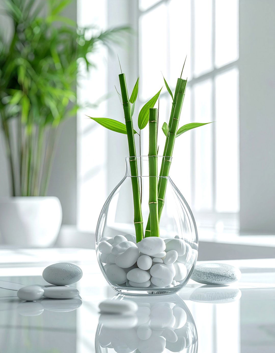 Glass vase with stones - 30 glass vase ideas