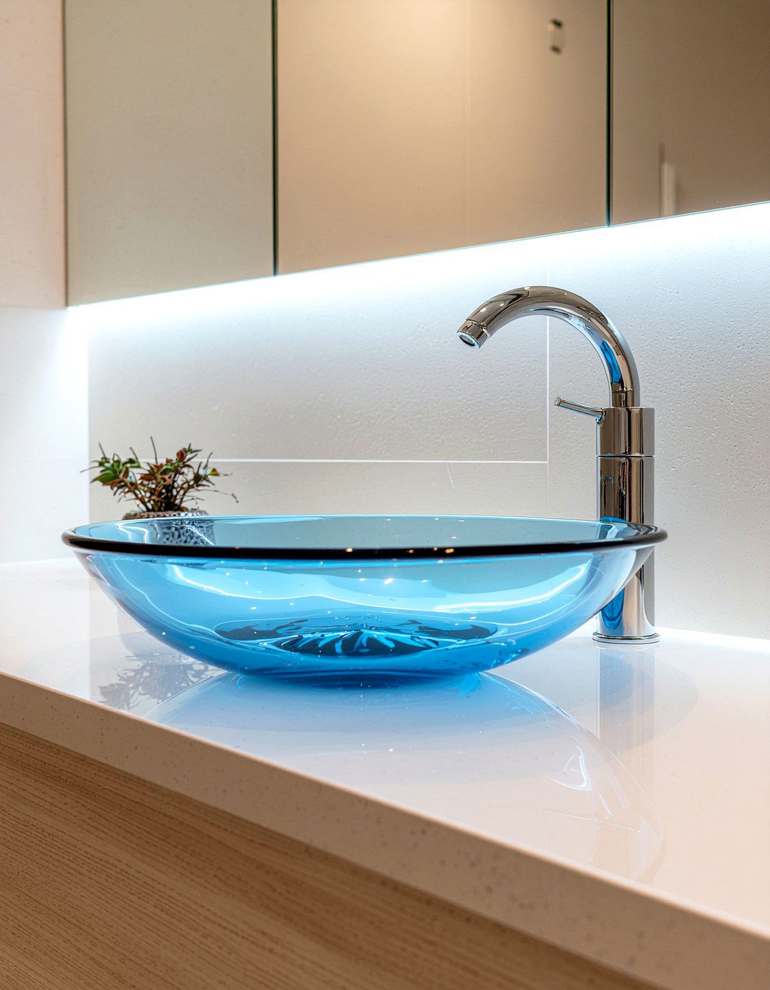 Glass vessel sink - 30 luxury bathroom fixture ideas