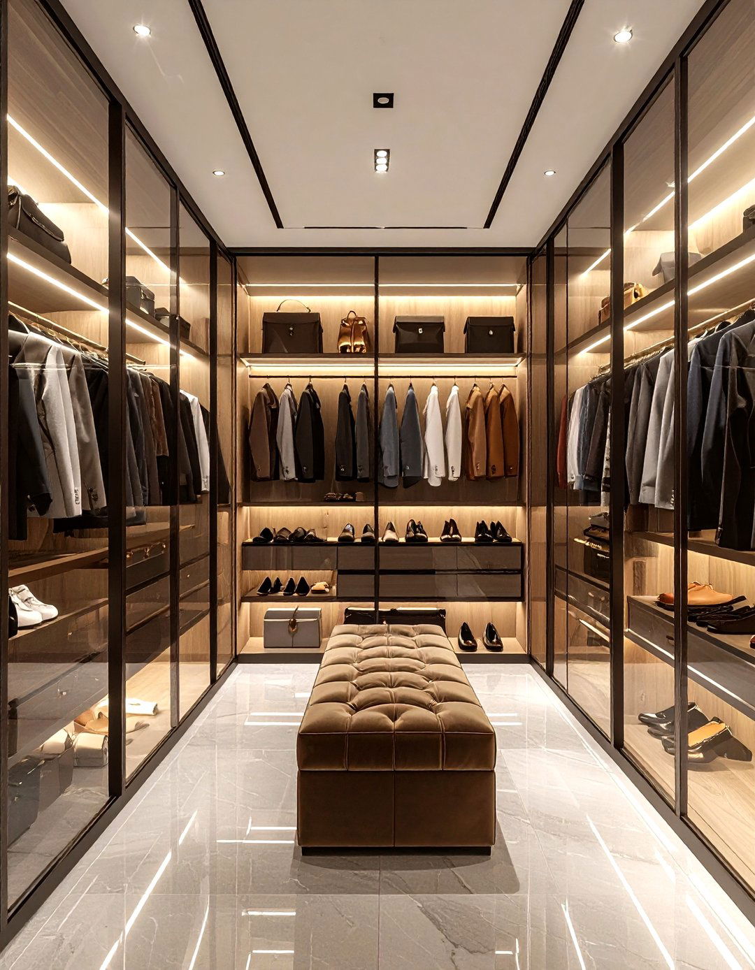 Glass walk in closet - 30 luxurious decor ideas