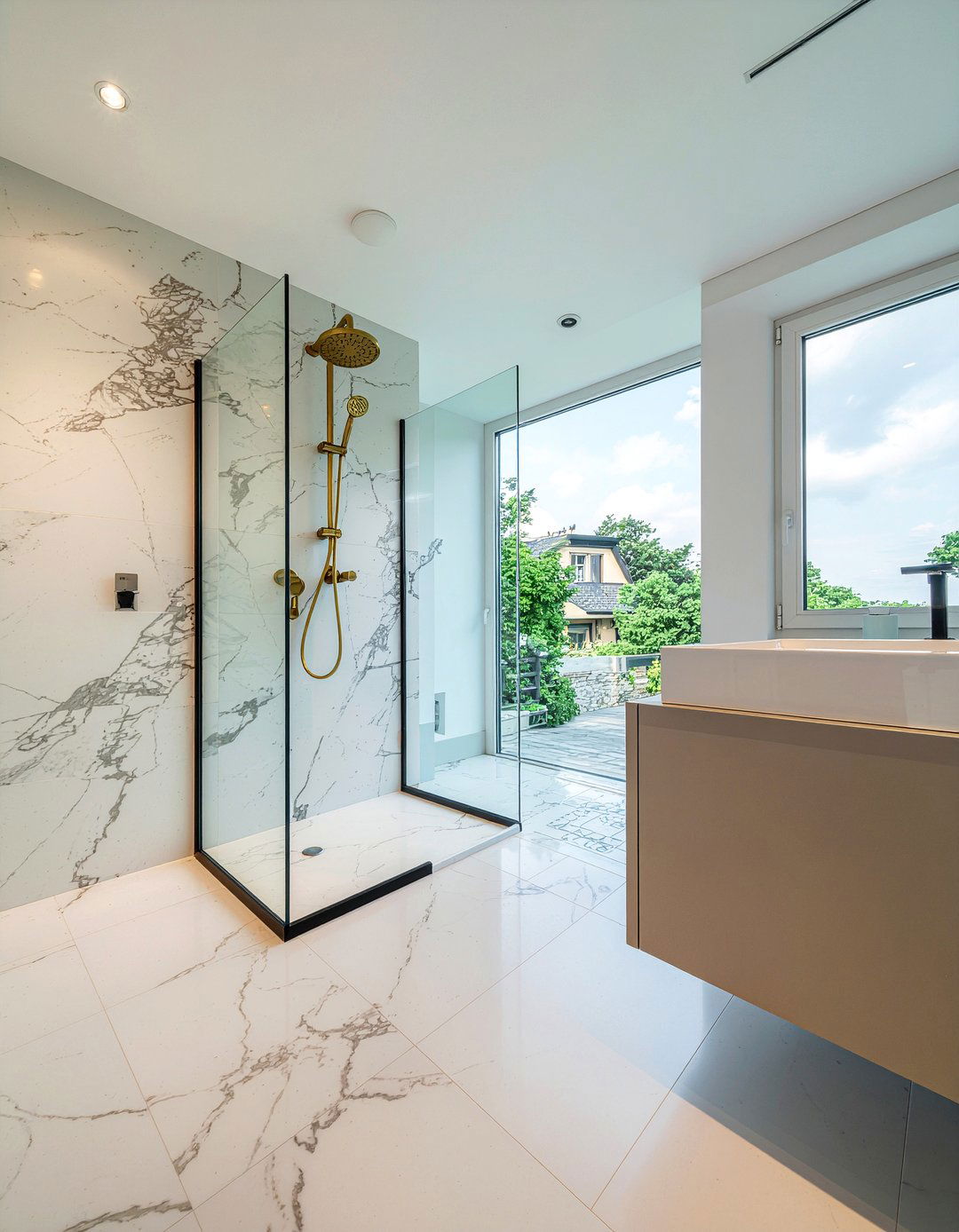 Glass walk in shower - 30 French bathroom ideas
