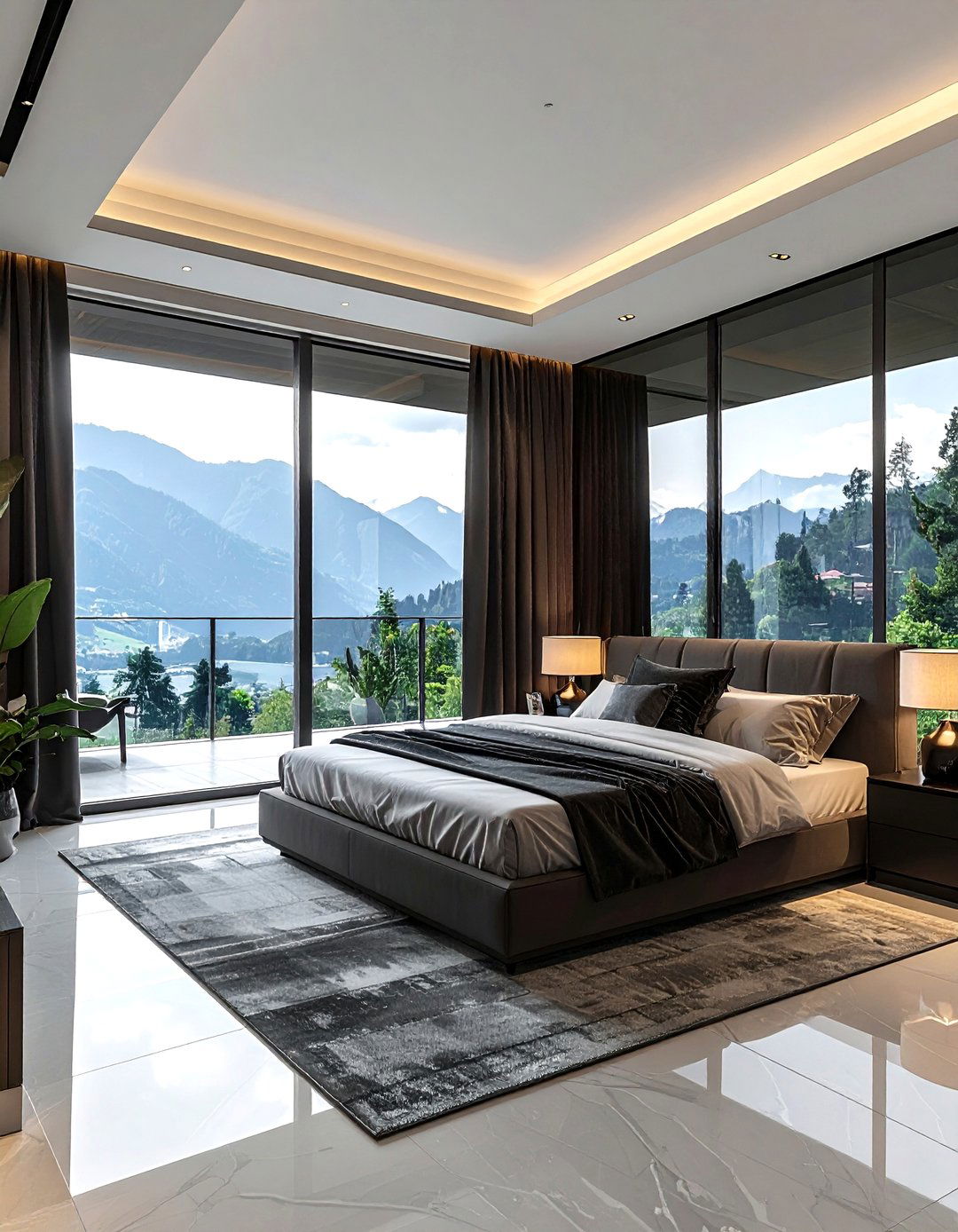 Glass wall bedroom - 30 masculine bedroom ideas