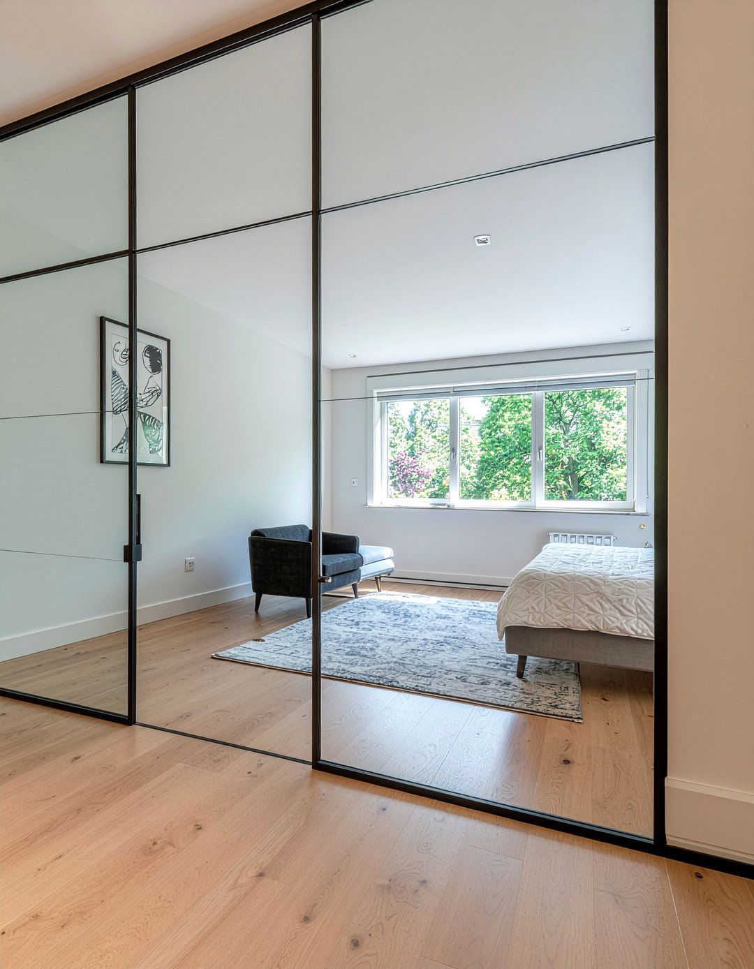 Glass wall partition - 30 contemporary bedroom ideas