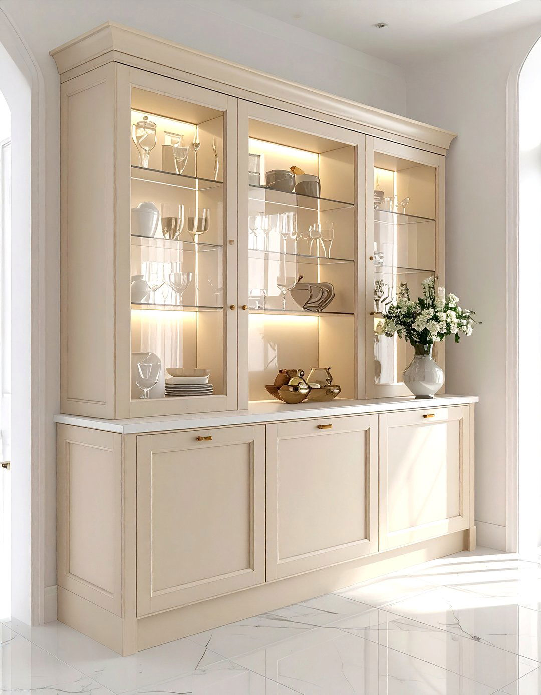 Glazed Display Cabinet - 30 English country kitchen ideas