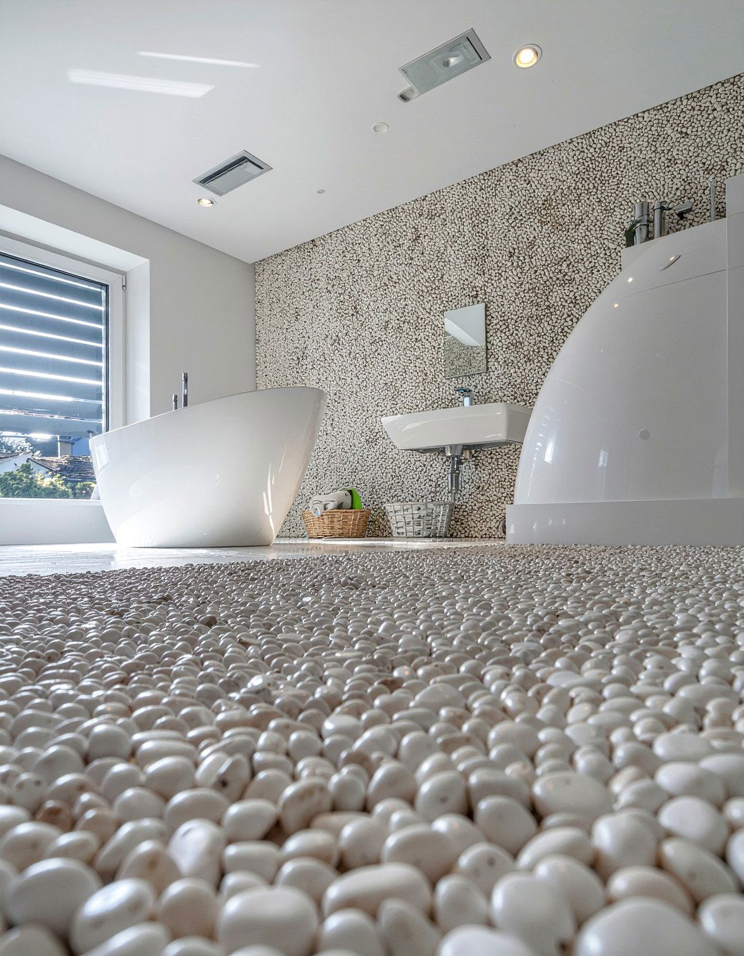 30 Pebble Tile Bathroom Ideas for a Spa-Like Feel