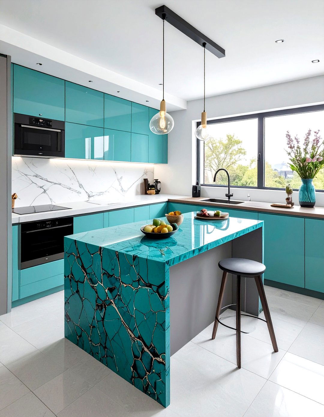 Glazed lava stone countertop - 30 kitchen countertop ideas