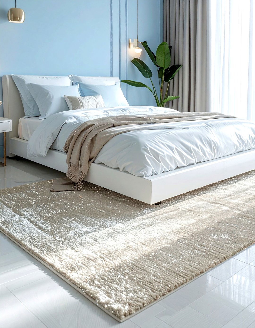 Glitter Floor Rug - 30 mermaid bedroom ideas